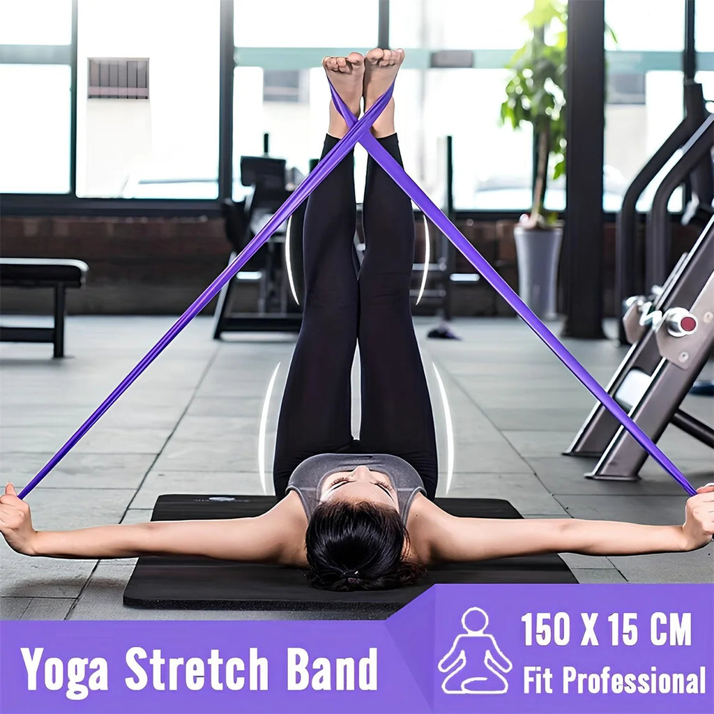 5-piece Pilates Basic Set Fitness Ball Elastic Stretch Belt Back Shaping Muscle Training Fitness Yoga Equipment
