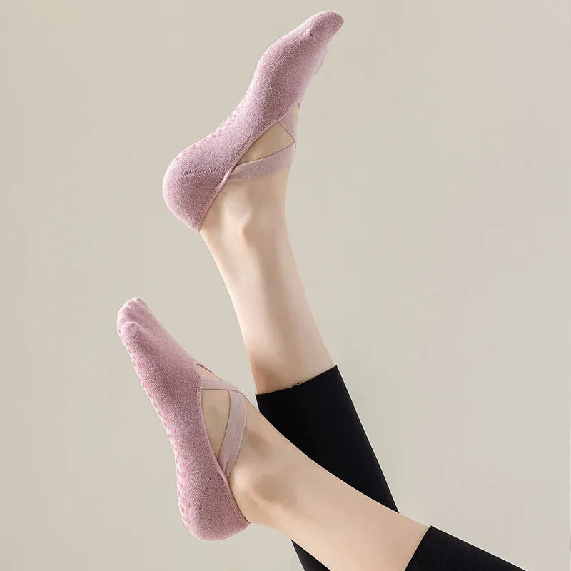 Professional Yoga Socks Women Silicone Anti-slip Pilates Socks Cotton Breathable Indoor Floor Gym Fitness Dance Sports Socks Sox