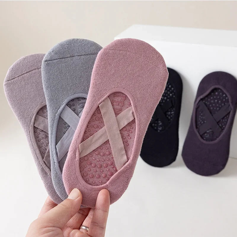 Professional Yoga Socks Women Silicone Anti-slip Pilates Socks Cotton Breathable Indoor Floor Gym Fitness Dance Sports Socks Sox